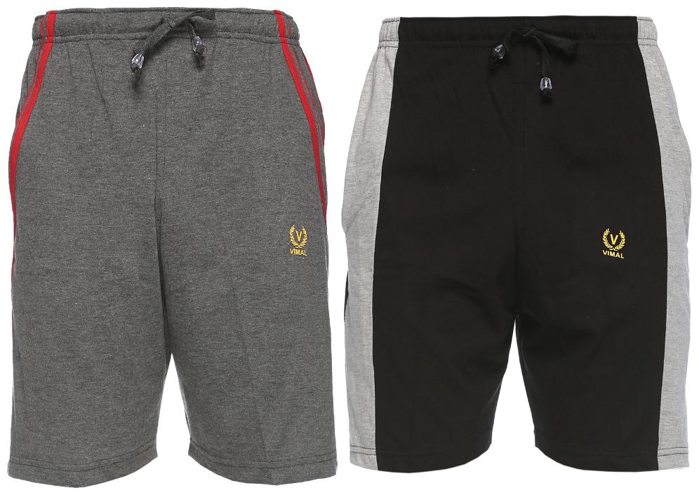 

VIMAL JONNEY Men Black Slim Fit Regular Shorts