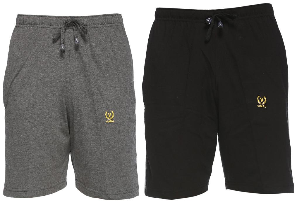 

VIMAL JONNEY Men Black Slim Fit Regular Shorts