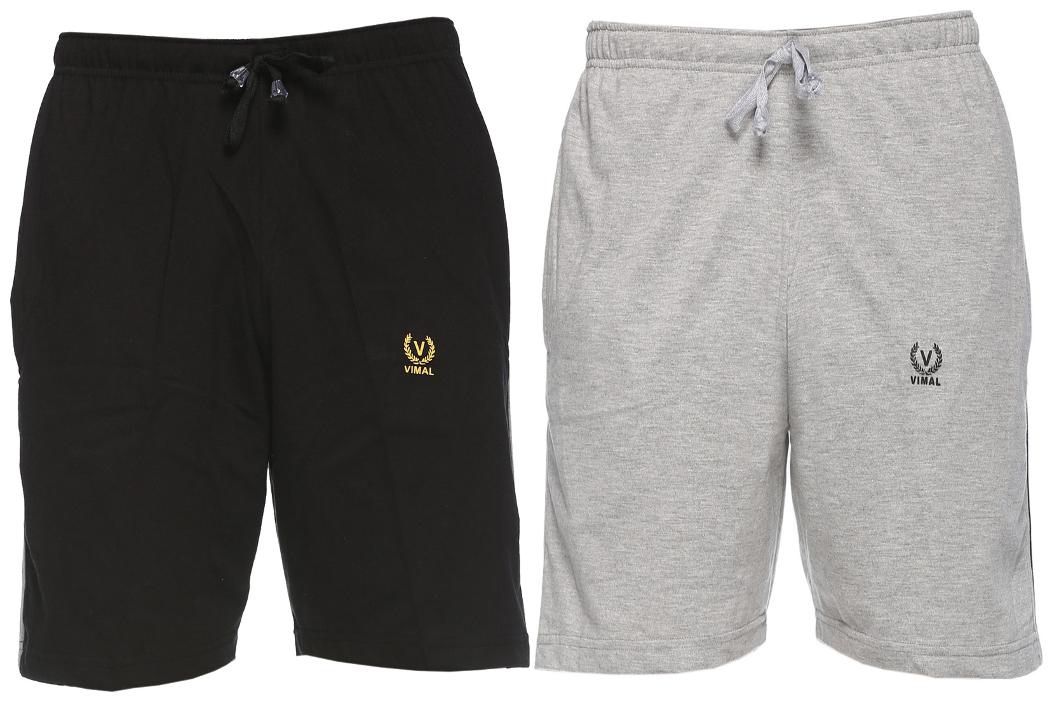 

VIMAL JONNEY Men Black Slim Fit Regular Shorts