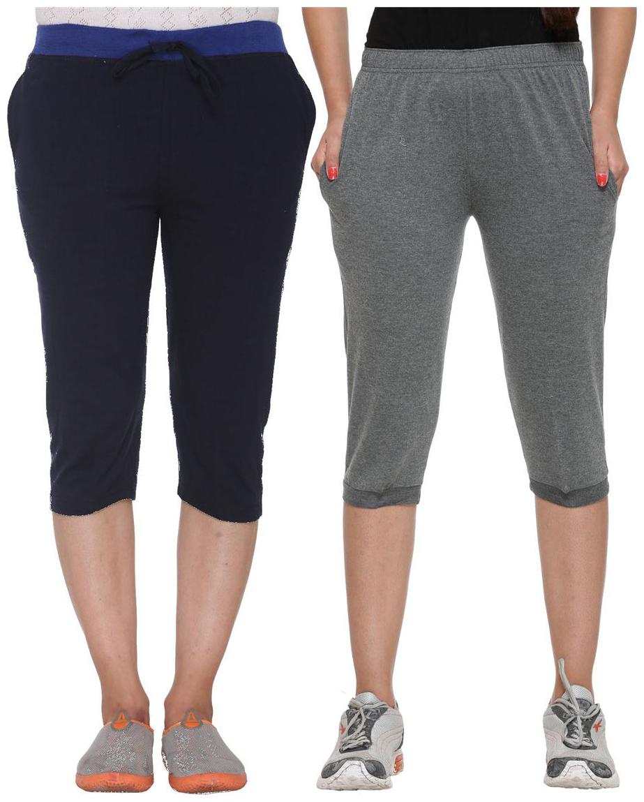 

Vimal Jonney Multicolor Cotton Capris For Women(pack Of 2)