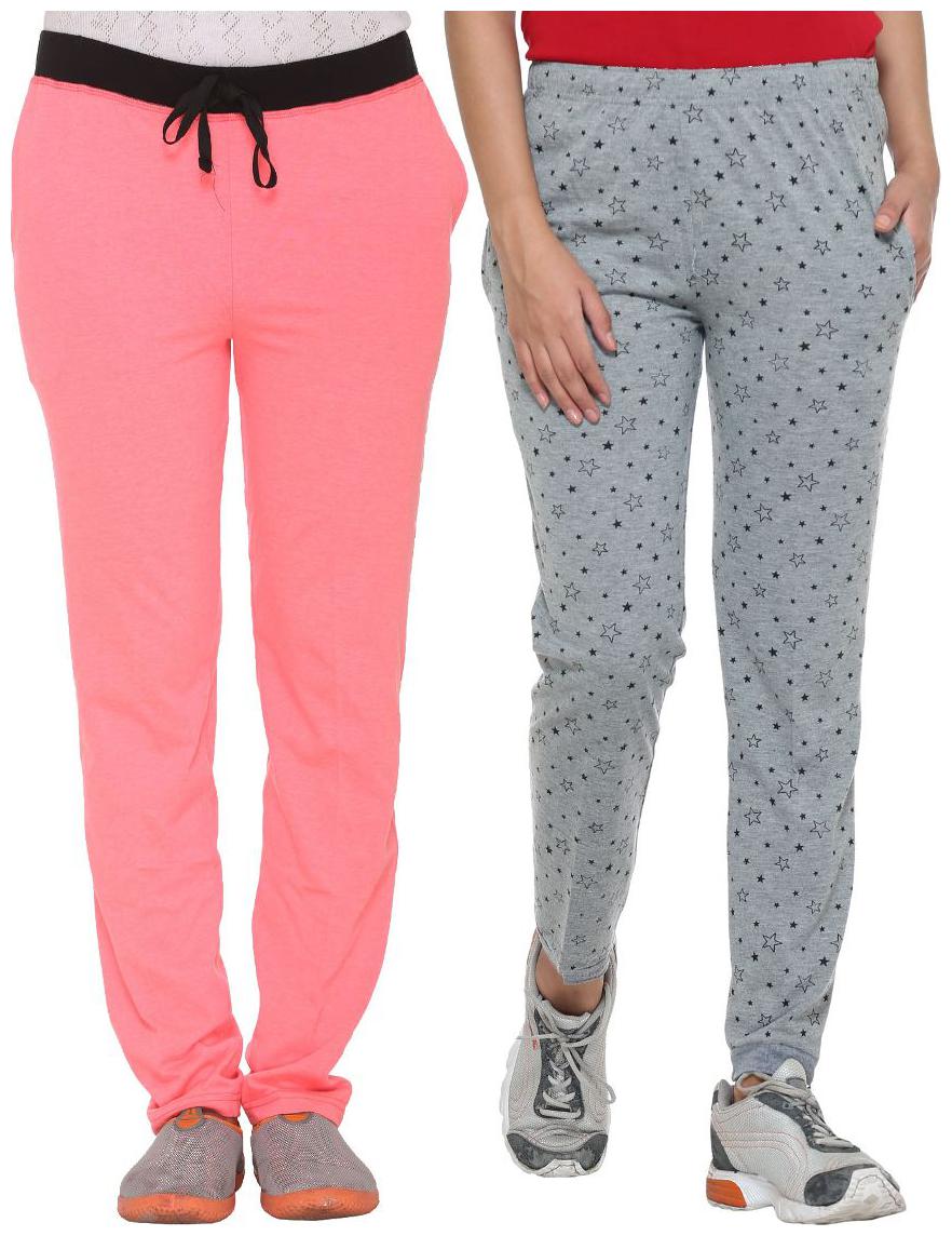 

VIMAL JONNEY Women Slim fit Blended Printed Track pants - Grey