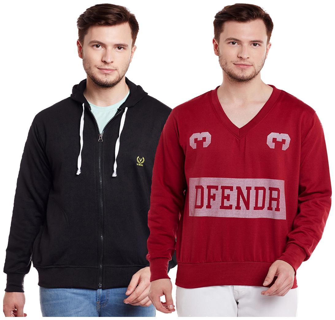 

Vimal Jonney Multicolor Cotton Sweatshirts For Men (Pack Of 2)