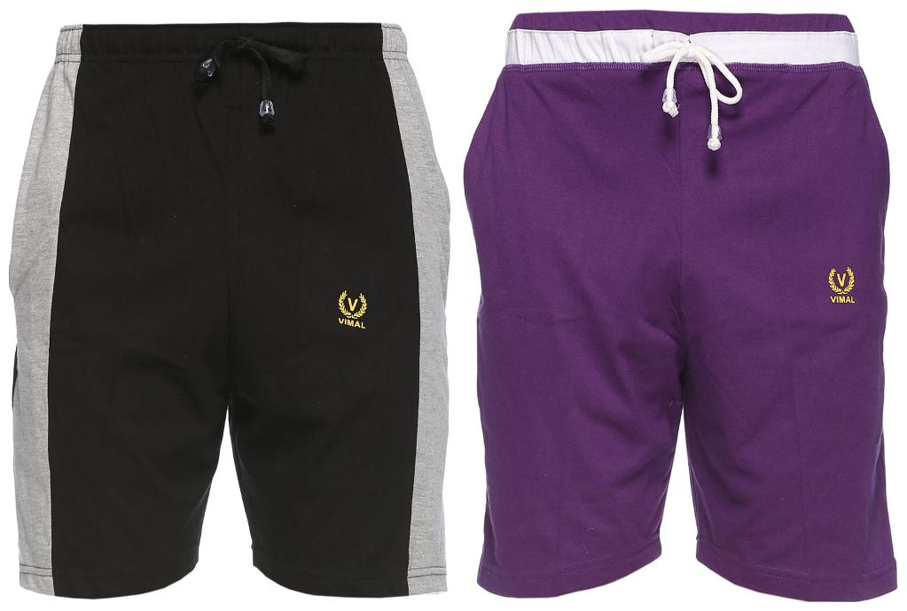 

VIMAL JONNEY Men Black Slim Fit Regular Shorts