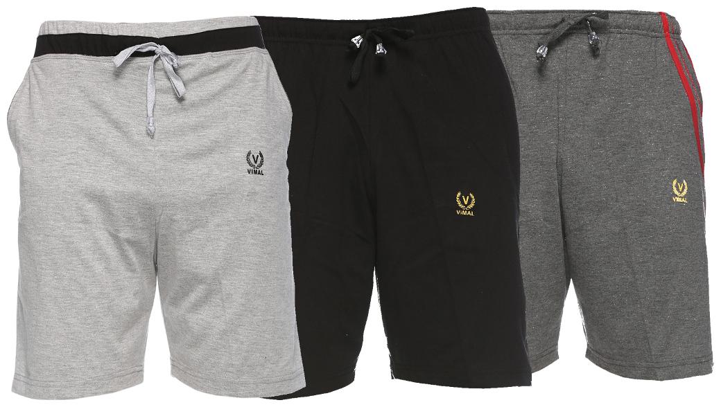 

VIMAL JONNEY Men Black Regular Fit Regular Shorts