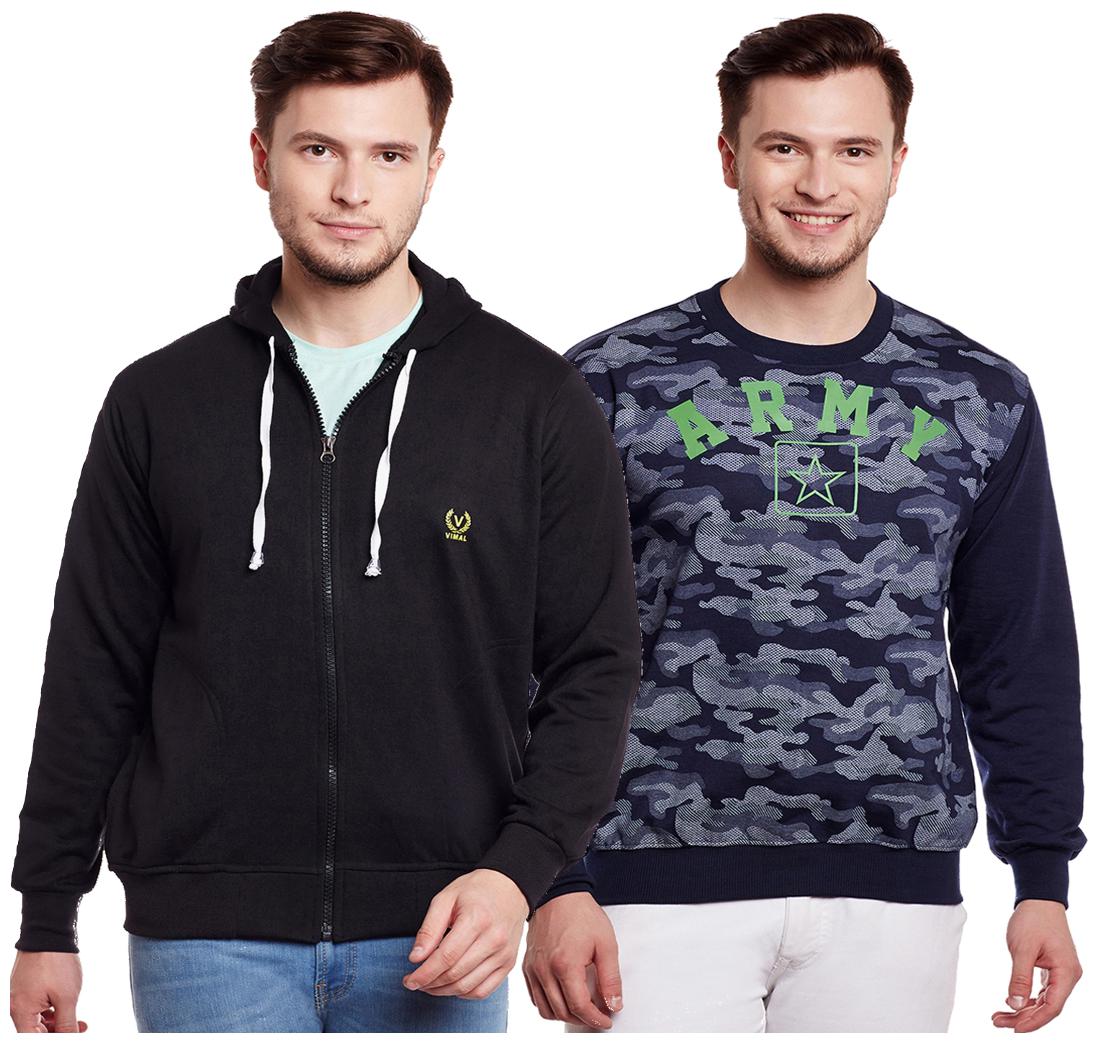 

Vimal Jonney Multicolor Cotton Sweatshirts For Men (Pack Of 2)