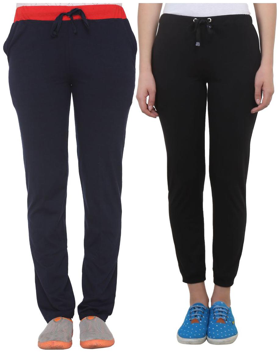 

VIMAL JONNEY Women Slim fit Blended Solid Track pants - Blue