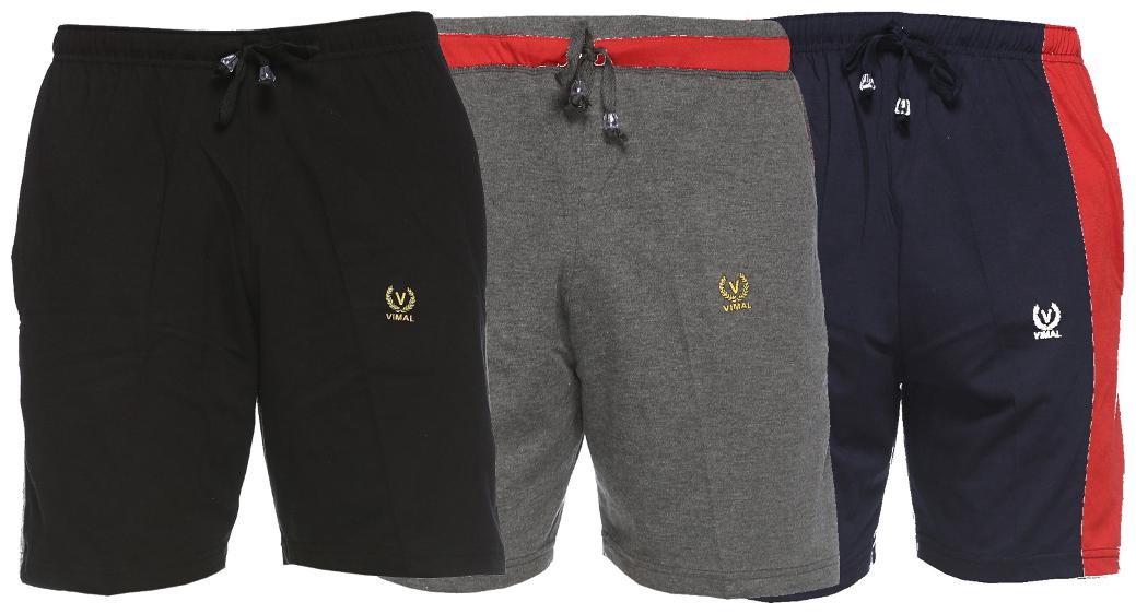 

VIMAL JONNEY Men Black Regular Fit Regular Shorts