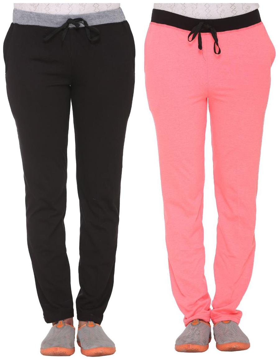 

VIMAL JONNEY Women Slim fit Blended Solid Track pants - Pink