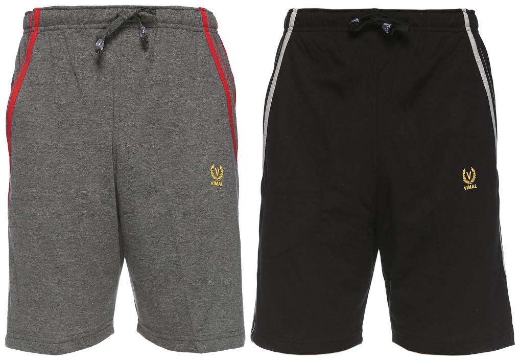 

VIMAL JONNEY Men Black Slim Fit Regular Shorts