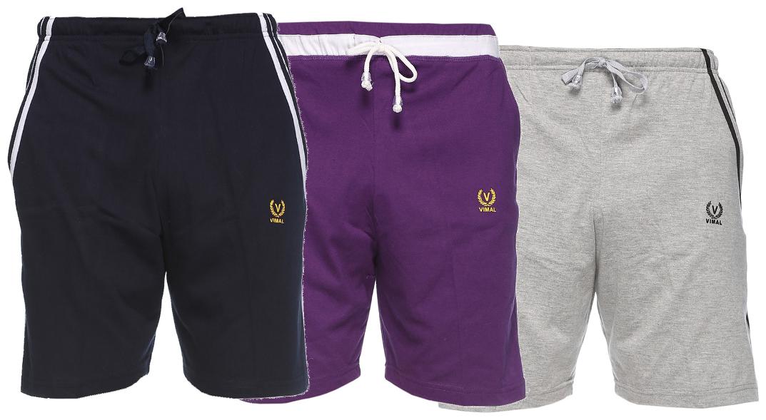 

VIMAL JONNEY Men Black Regular Fit Regular Shorts