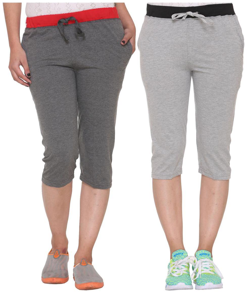

Vimal Jonney Multicolor Cotton Capris For Women(pack Of 2)