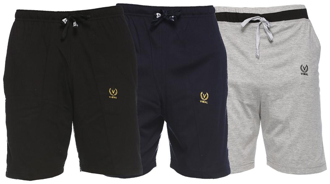 

VIMAL JONNEY Men Black Regular Fit Regular Shorts
