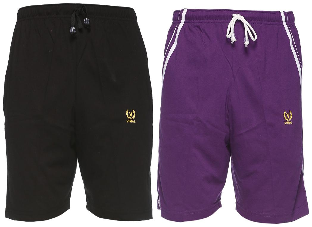 

VIMAL JONNEY Men Black Slim Fit Regular Shorts