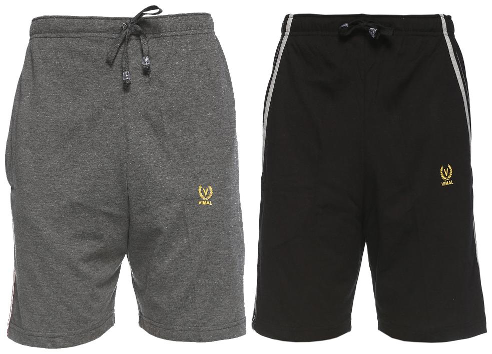 

VIMAL JONNEY Men Black Slim Fit Regular Shorts