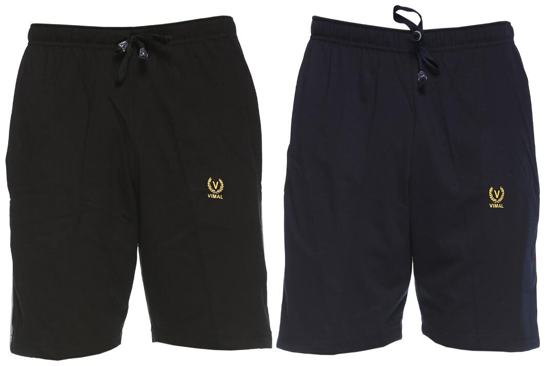 

VIMAL JONNEY Men Black Slim Fit Regular Shorts
