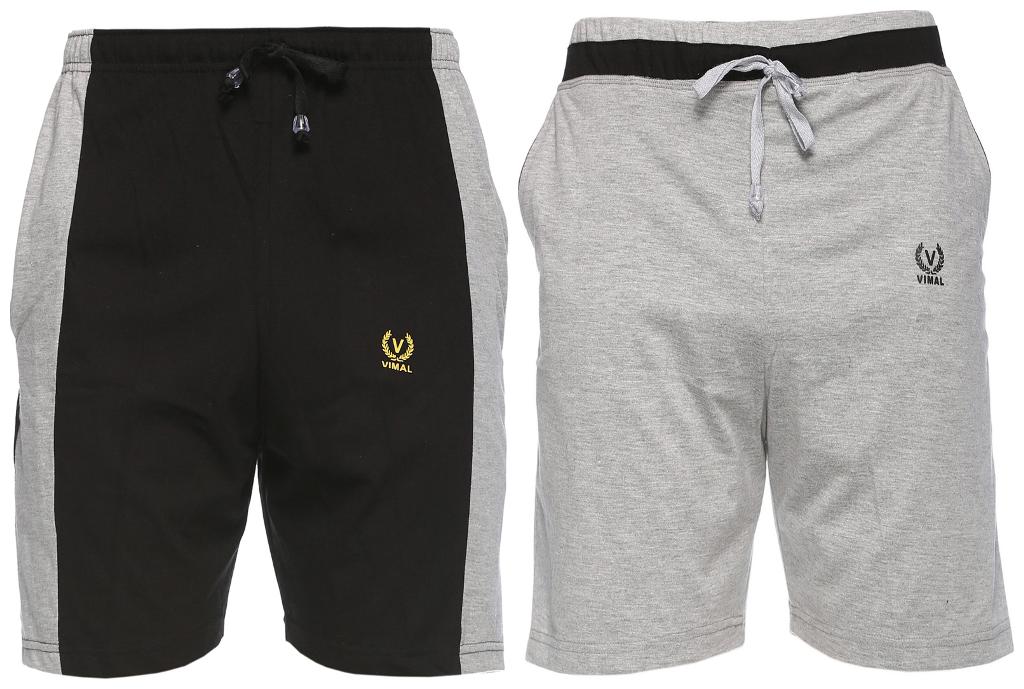 

VIMAL JONNEY Men Black Slim Fit Regular Shorts