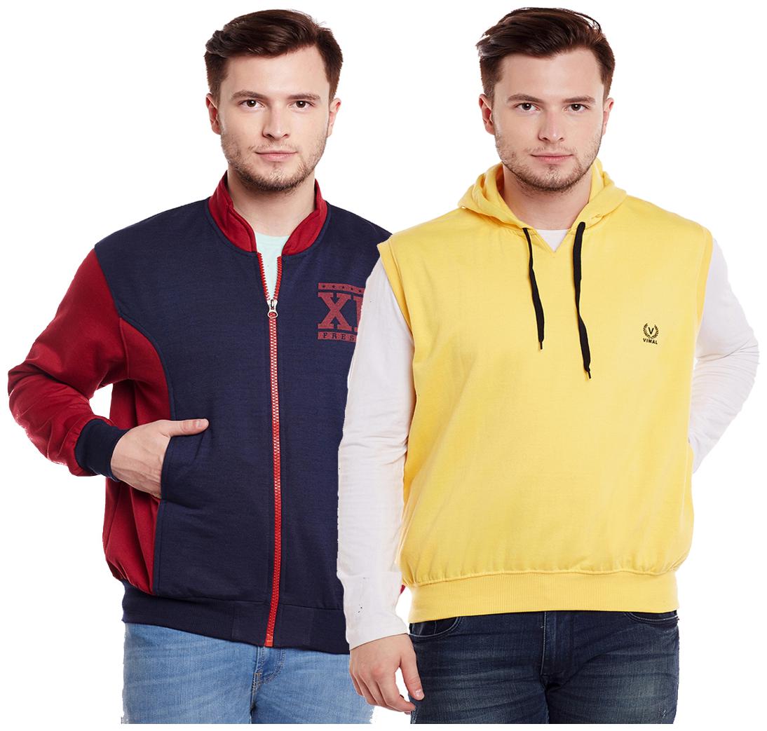 

Vimal Jonney Multicolor Cotton Sweatshirts For Men (Pack Of 2)