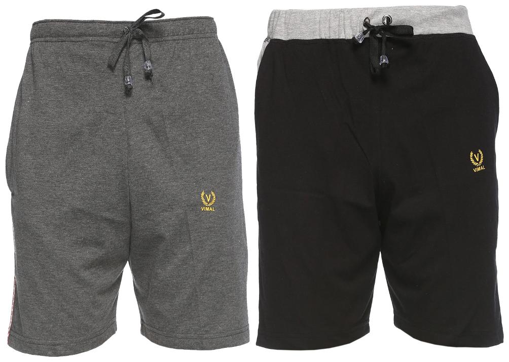 

VIMAL JONNEY Men Black Slim Fit Regular Shorts