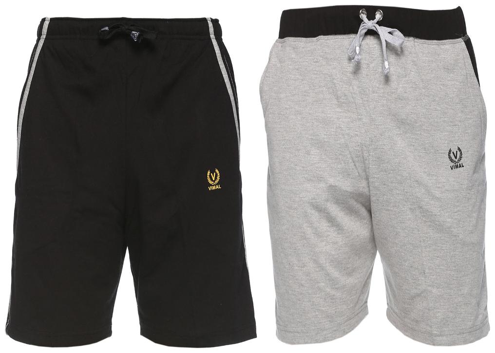 

VIMAL JONNEY Men Black Slim Fit Regular Shorts