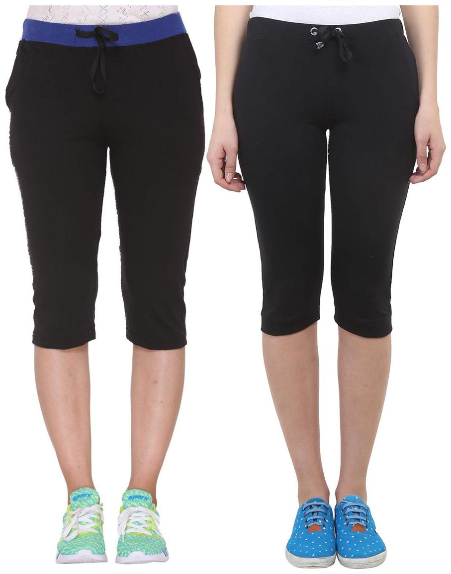 

Vimal Jonney Multicolor Cotton Capris For Women(pack Of 2)