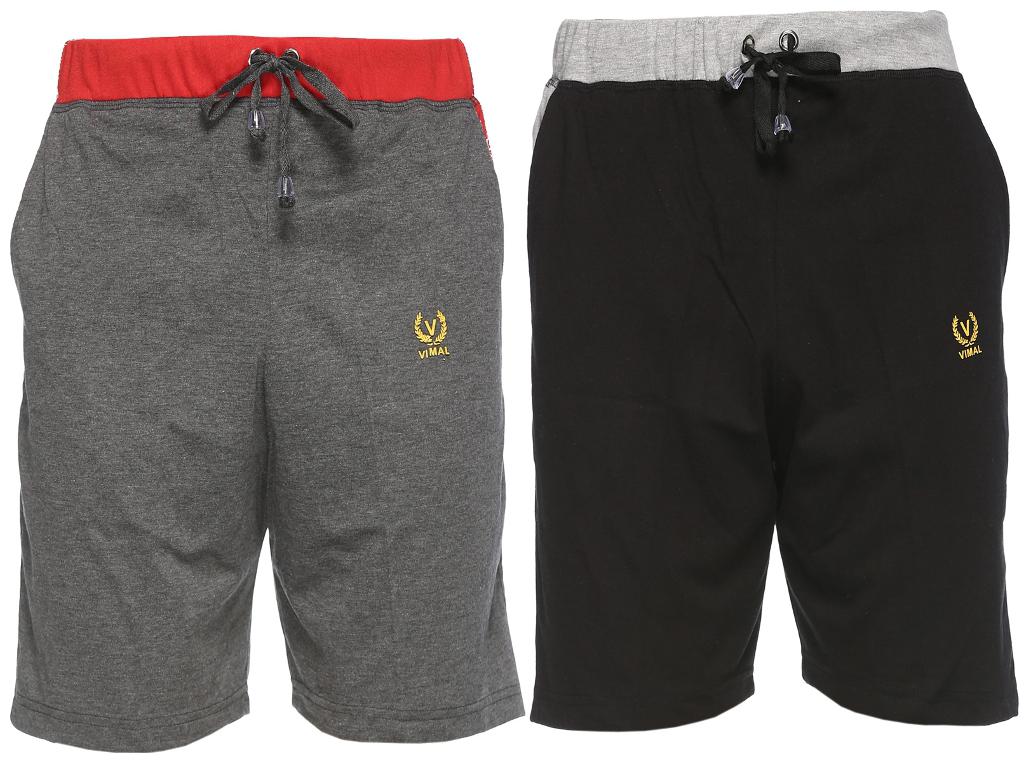 

VIMAL JONNEY Men Black Slim Fit Regular Shorts