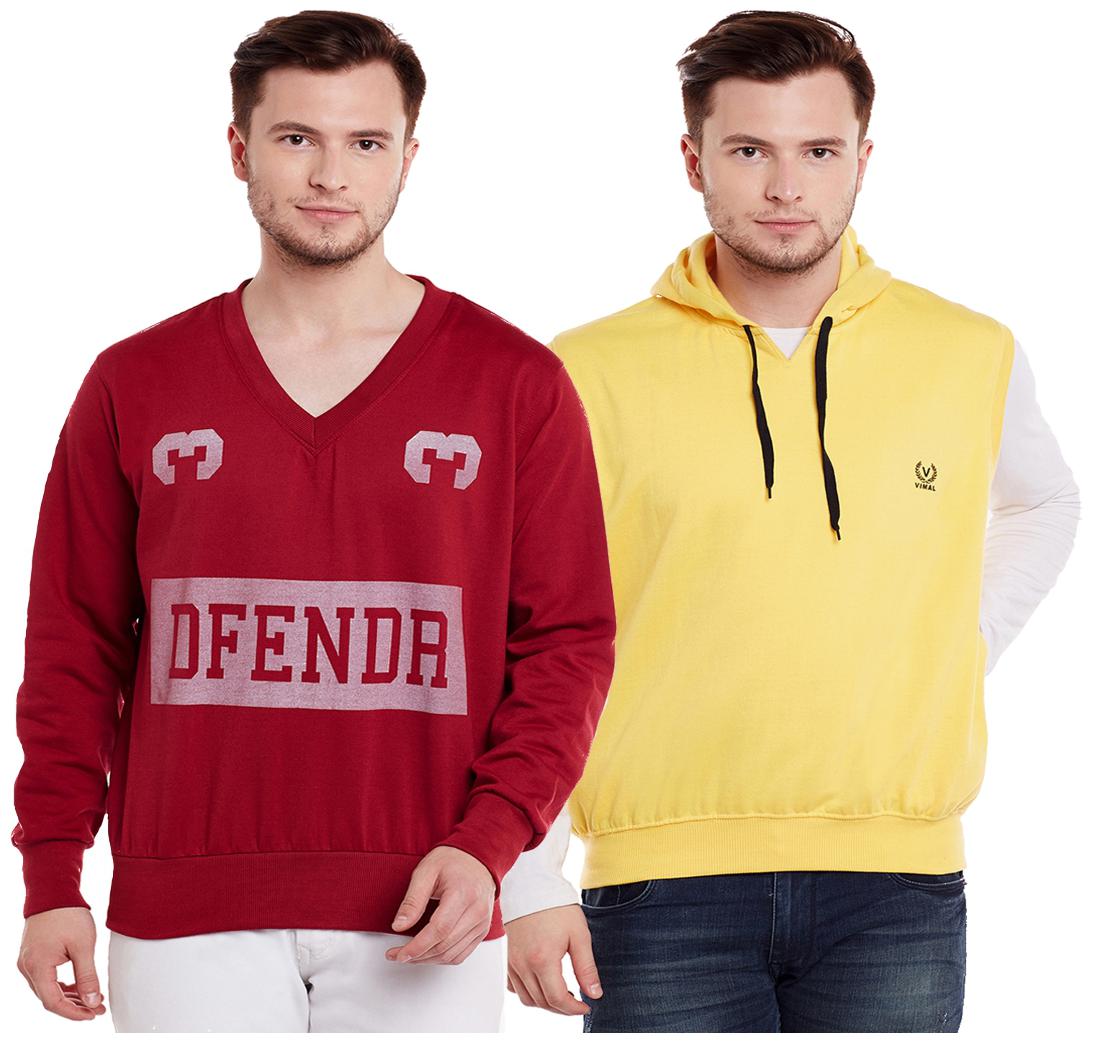 

Vimal Jonney Multicolor Cotton Sweatshirts For Men (Pack Of 2)