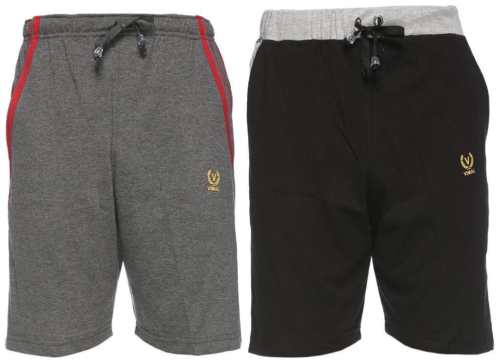 

VIMAL JONNEY Men Black Slim Fit Regular Shorts