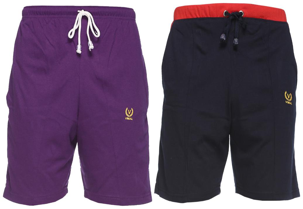 

VIMAL JONNEY Men Black Slim Fit Regular Shorts