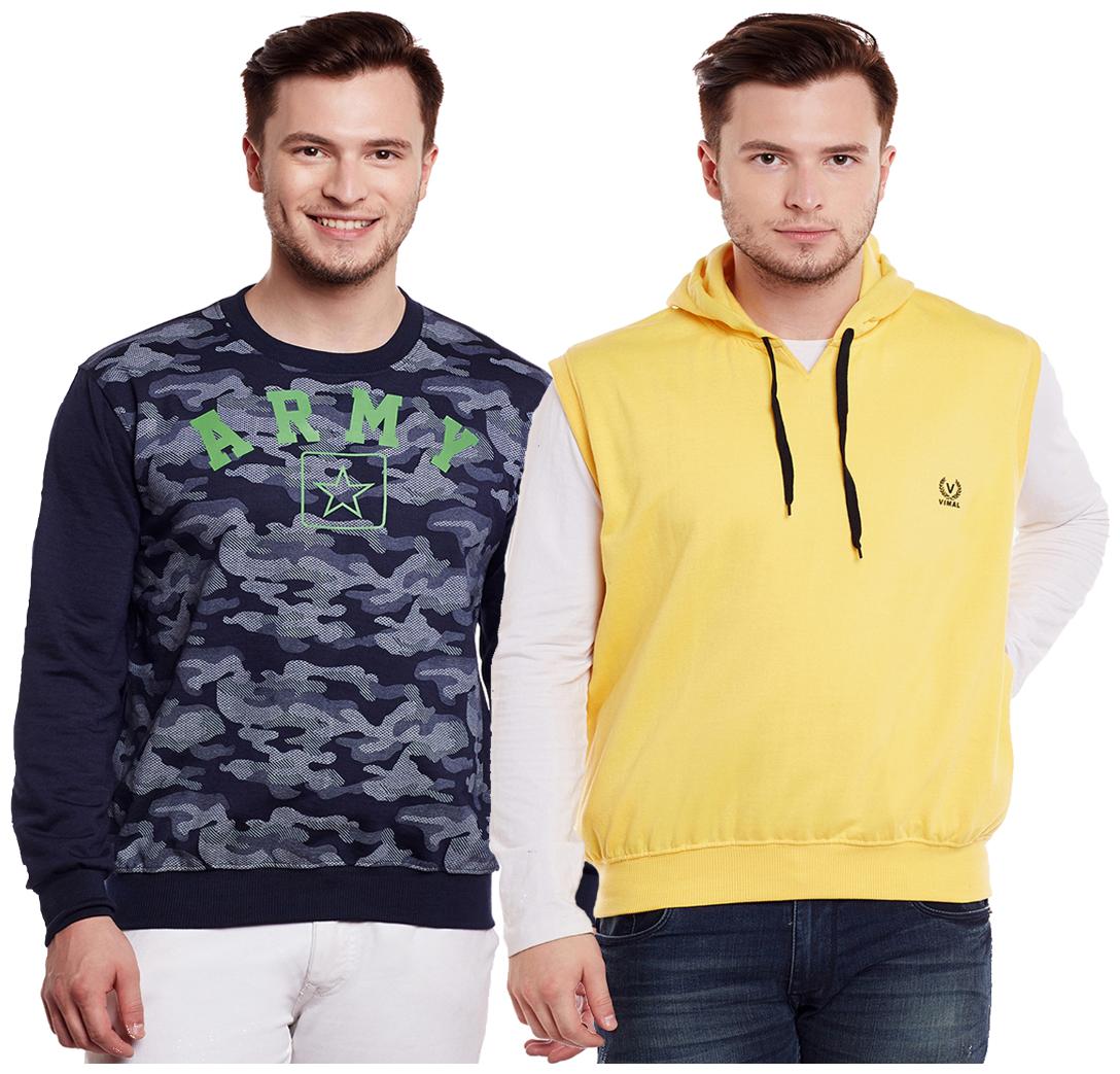 

Vimal Jonney Multicolor Cotton Sweatshirts For Men (Pack Of 2)