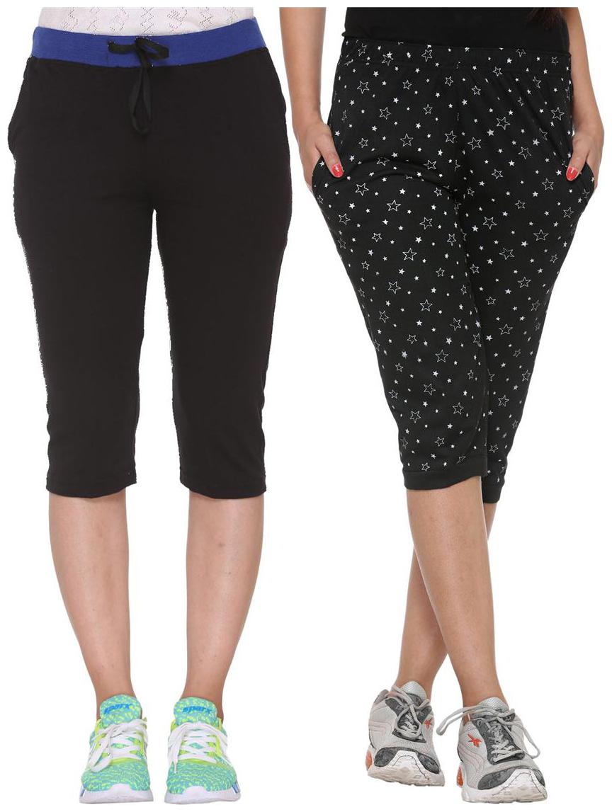 

Vimal Jonney Multicolor Cotton Capris For Women(pack Of 2)