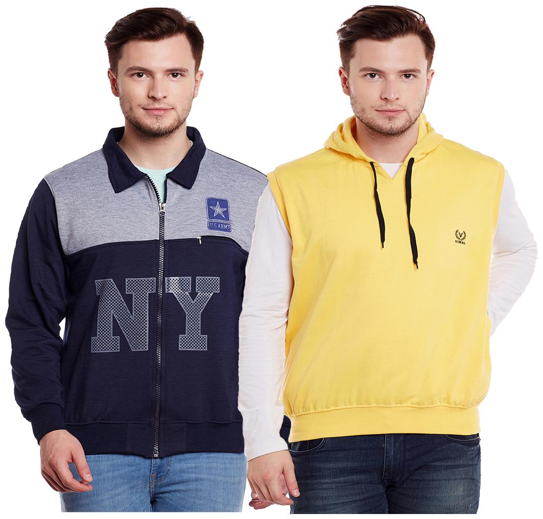 

Vimal Jonney Multicolor Cotton Sweatshirts For Men (Pack Of 2)