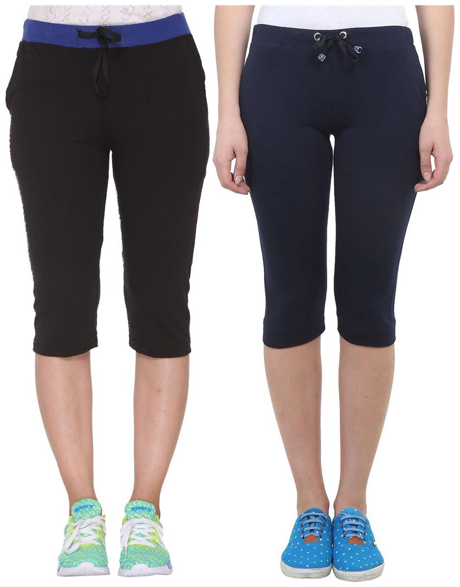 

Vimal Jonney Multicolor Cotton Capris For Women(pack Of 2)
