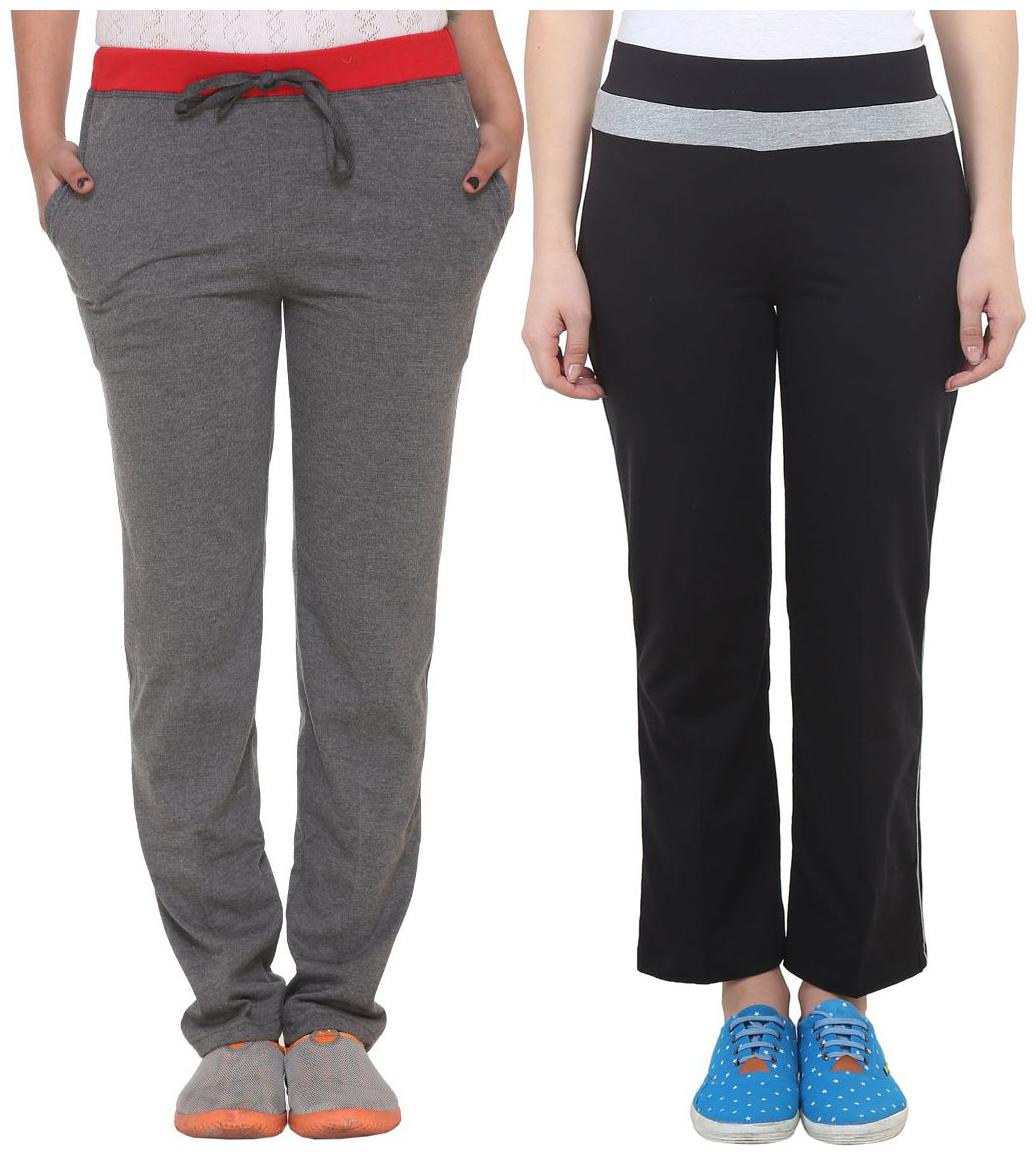 

VIMAL JONNEY Women Slim fit Blended Solid Track pants - Black