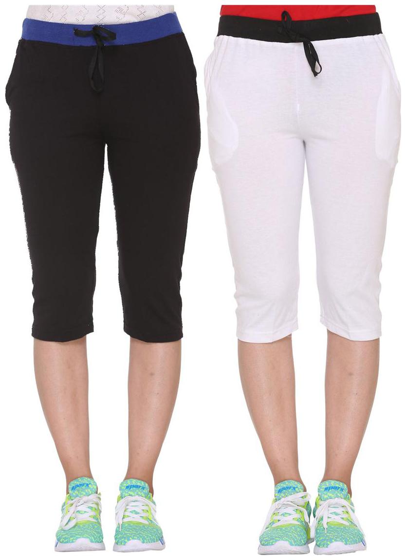 

Vimal Jonney Multicolor Cotton Capris For Women(pack Of 2)