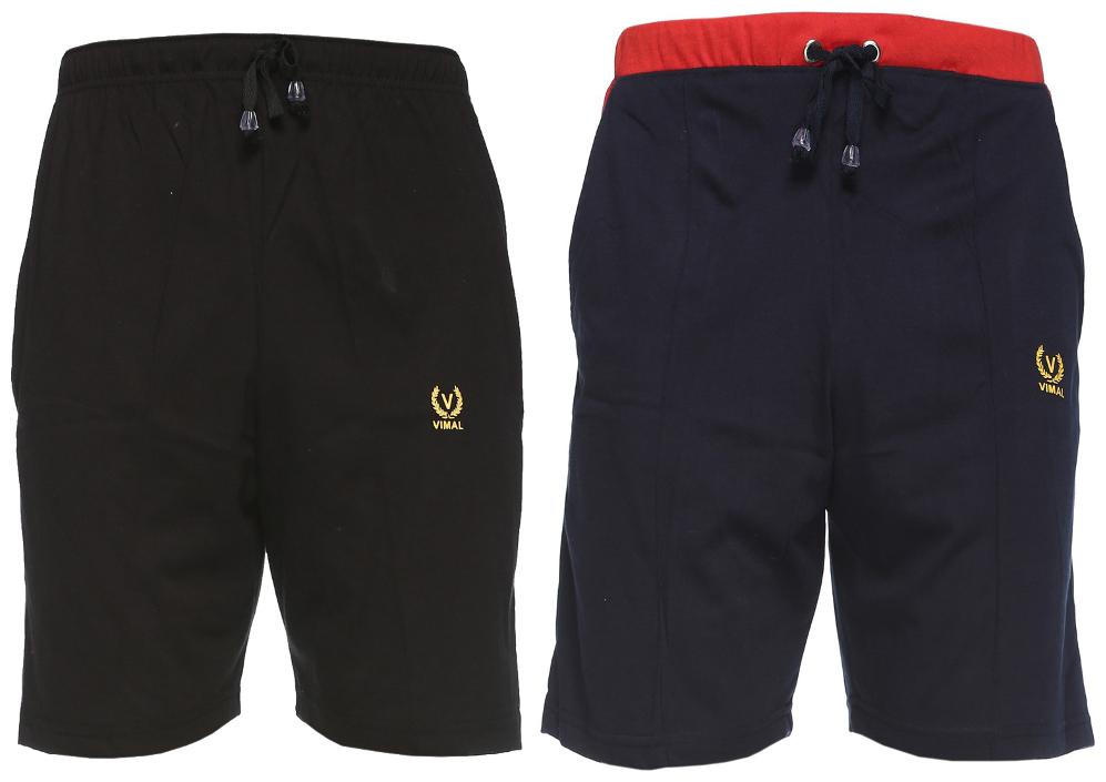 

VIMAL JONNEY Men Black Slim Fit Regular Shorts