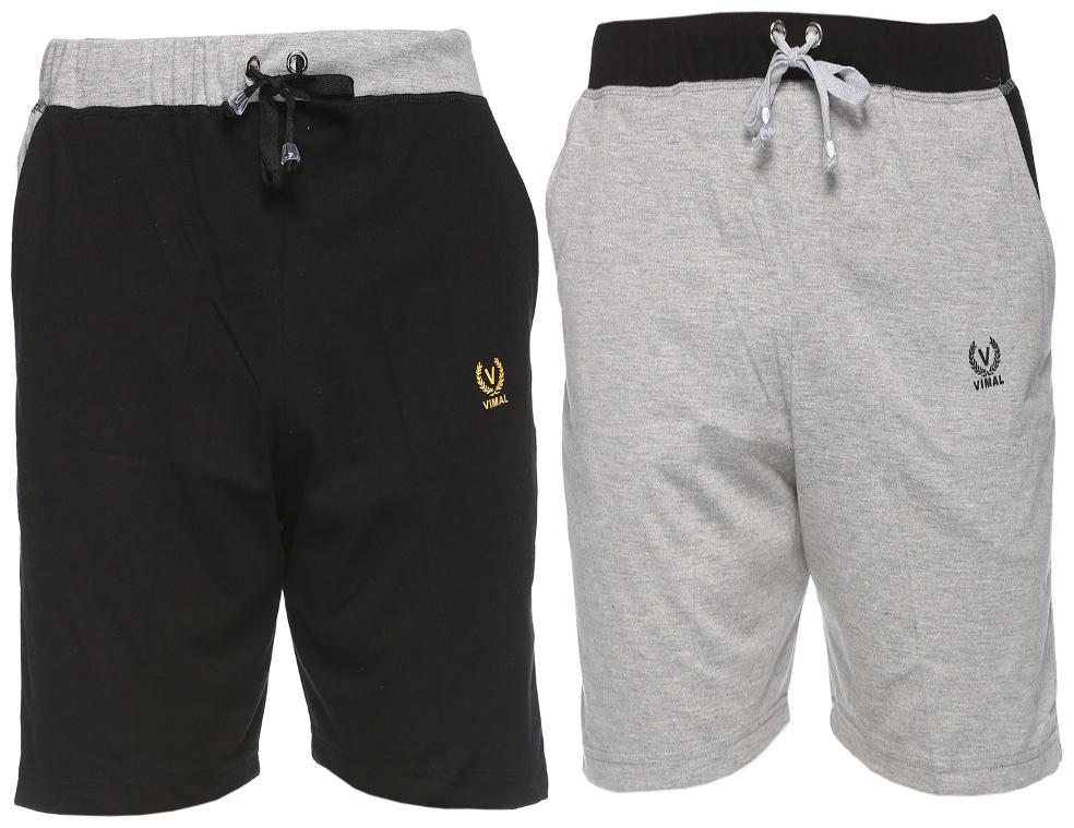 

VIMAL JONNEY Men Black Slim Fit Regular Shorts
