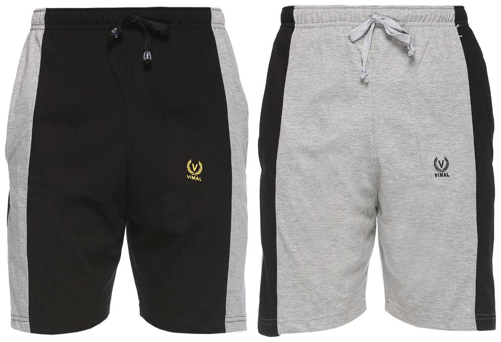 

VIMAL JONNEY Men Black Slim Fit Regular Shorts
