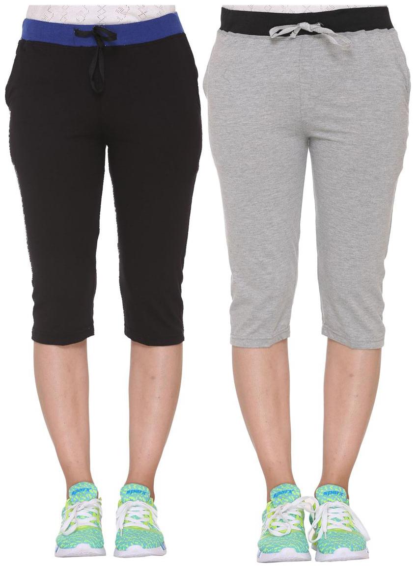 

Vimal Jonney Multicolor Cotton Capris For Women(pack Of 2)