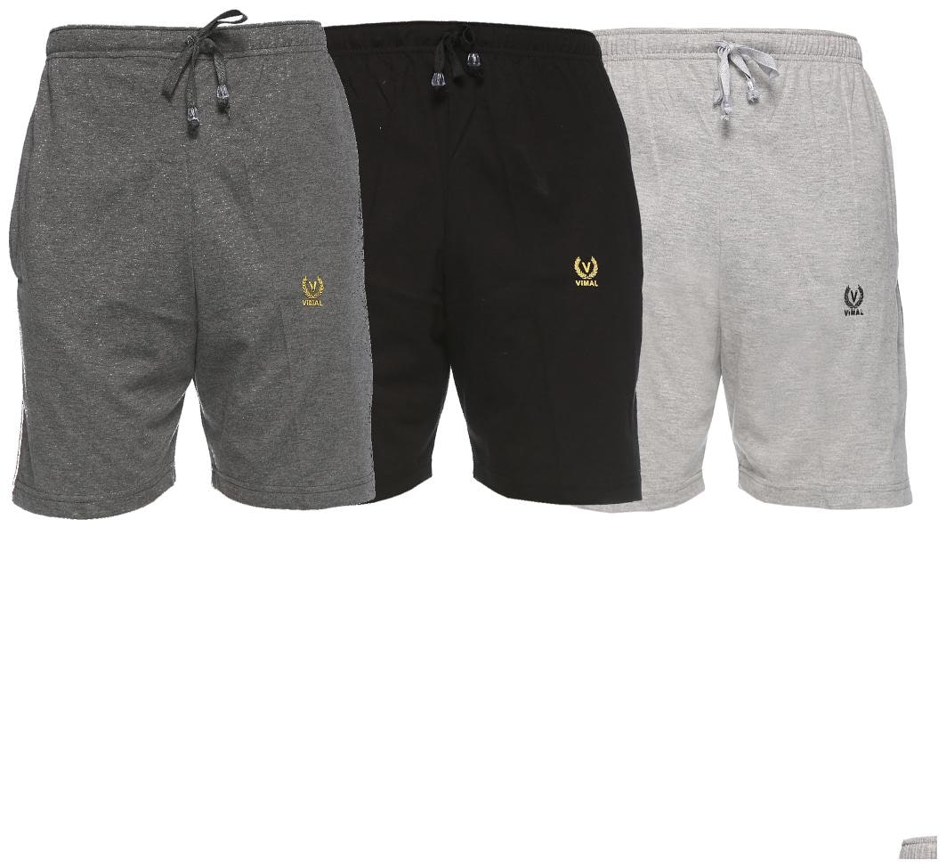

VIMAL JONNEY Men Black Regular Fit Regular Shorts