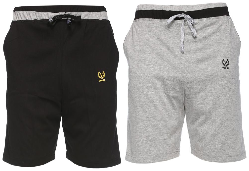 

VIMAL JONNEY Men Black Slim Fit Regular Shorts
