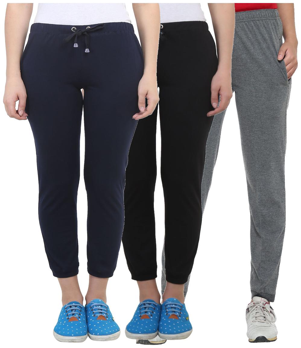 

VIMAL JONNEY Women Regular fit Cotton Solid Track pants - Blue