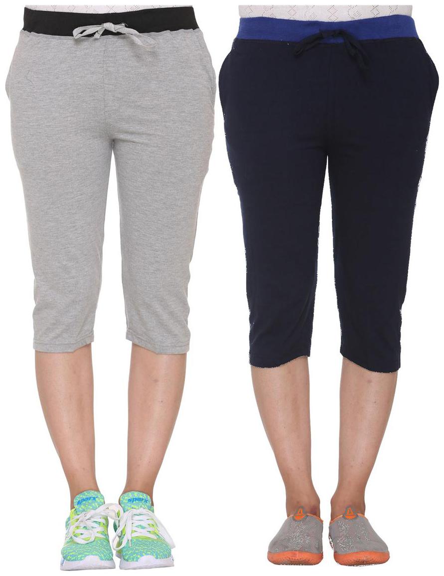 

Vimal Jonney Multicolor Cotton Capris For Women(pack Of 2)