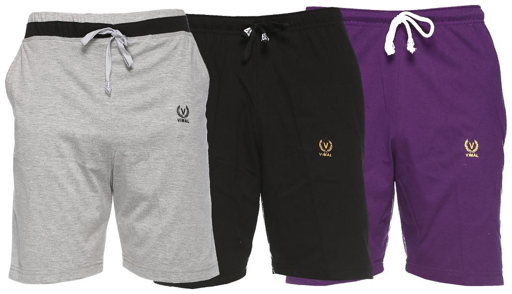 

VIMAL JONNEY Men Black Regular Fit Regular Shorts