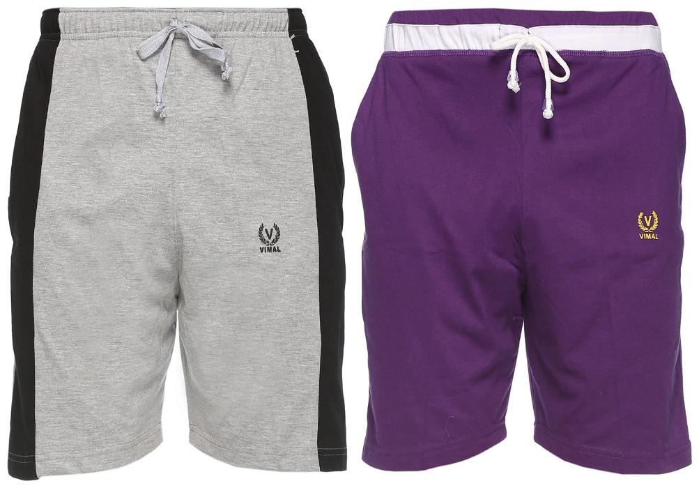 

VIMAL JONNEY Men Black Slim Fit Regular Shorts