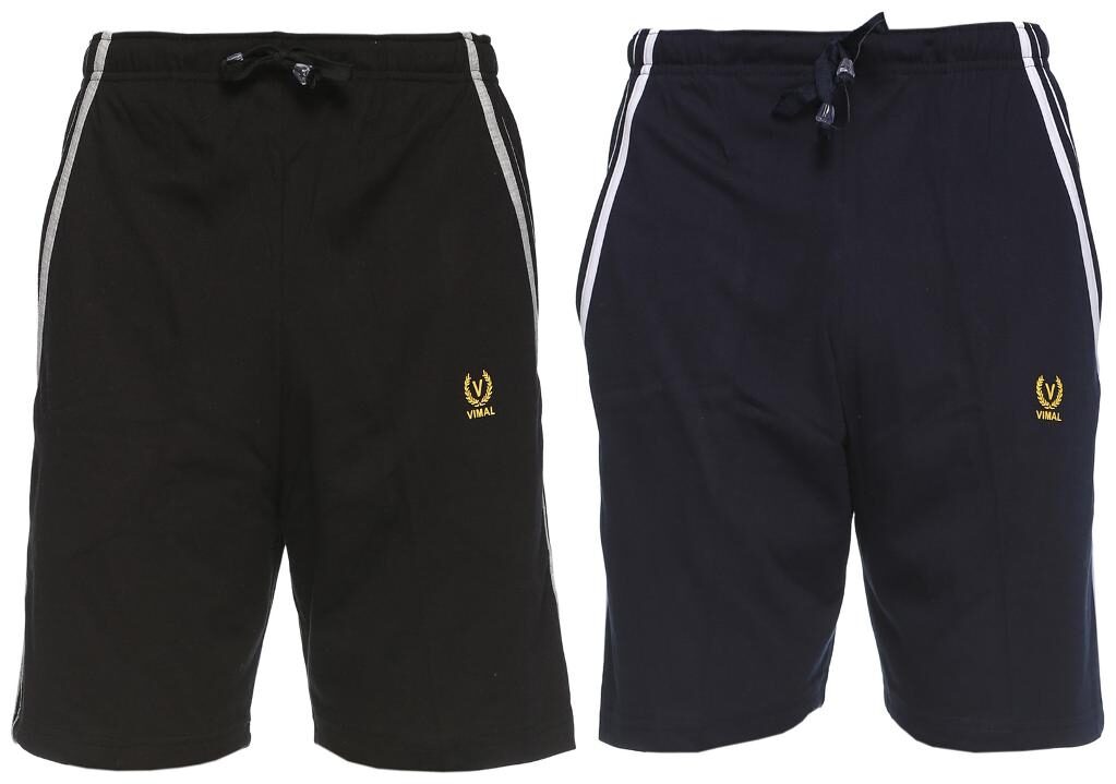 

VIMAL JONNEY Men Black Slim Fit Regular Shorts