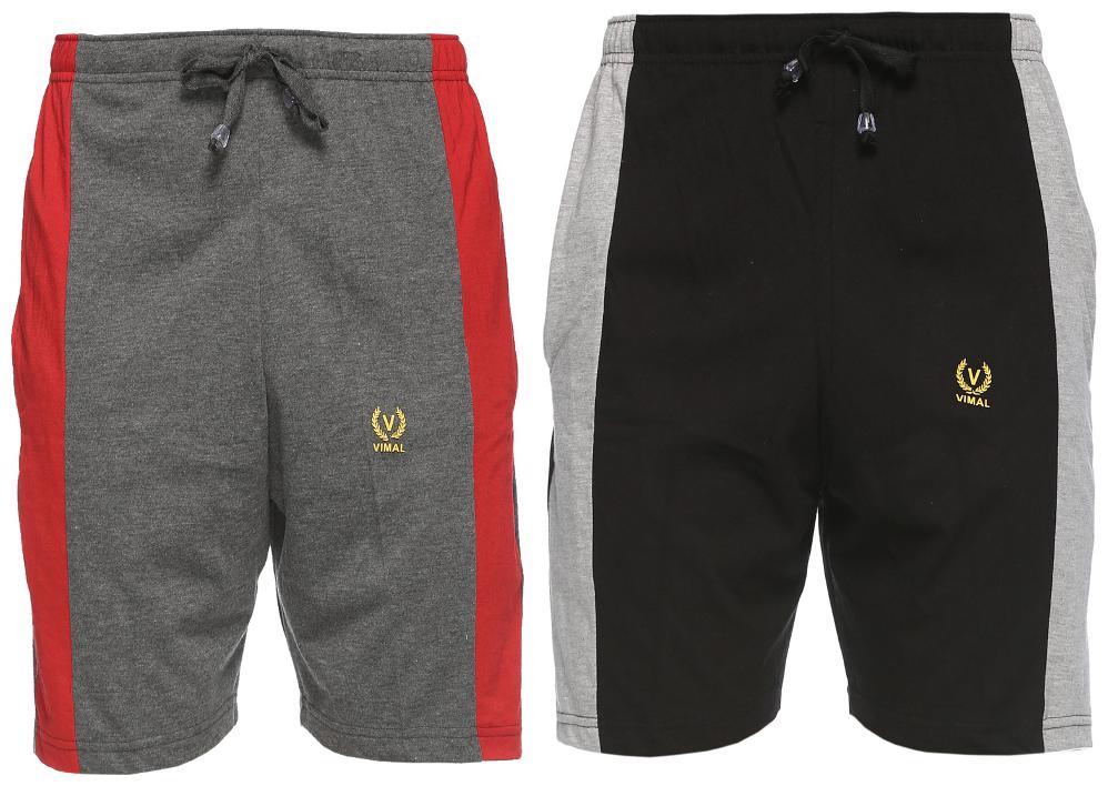 

VIMAL JONNEY Men Black Slim Fit Regular Shorts