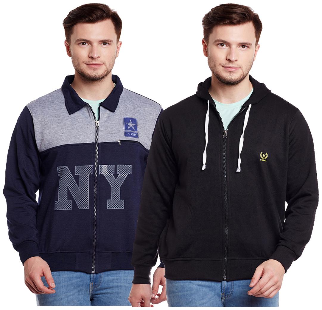 

Vimal Jonney Multicolor Cotton Sweatshirts For Men (Pack Of 2)