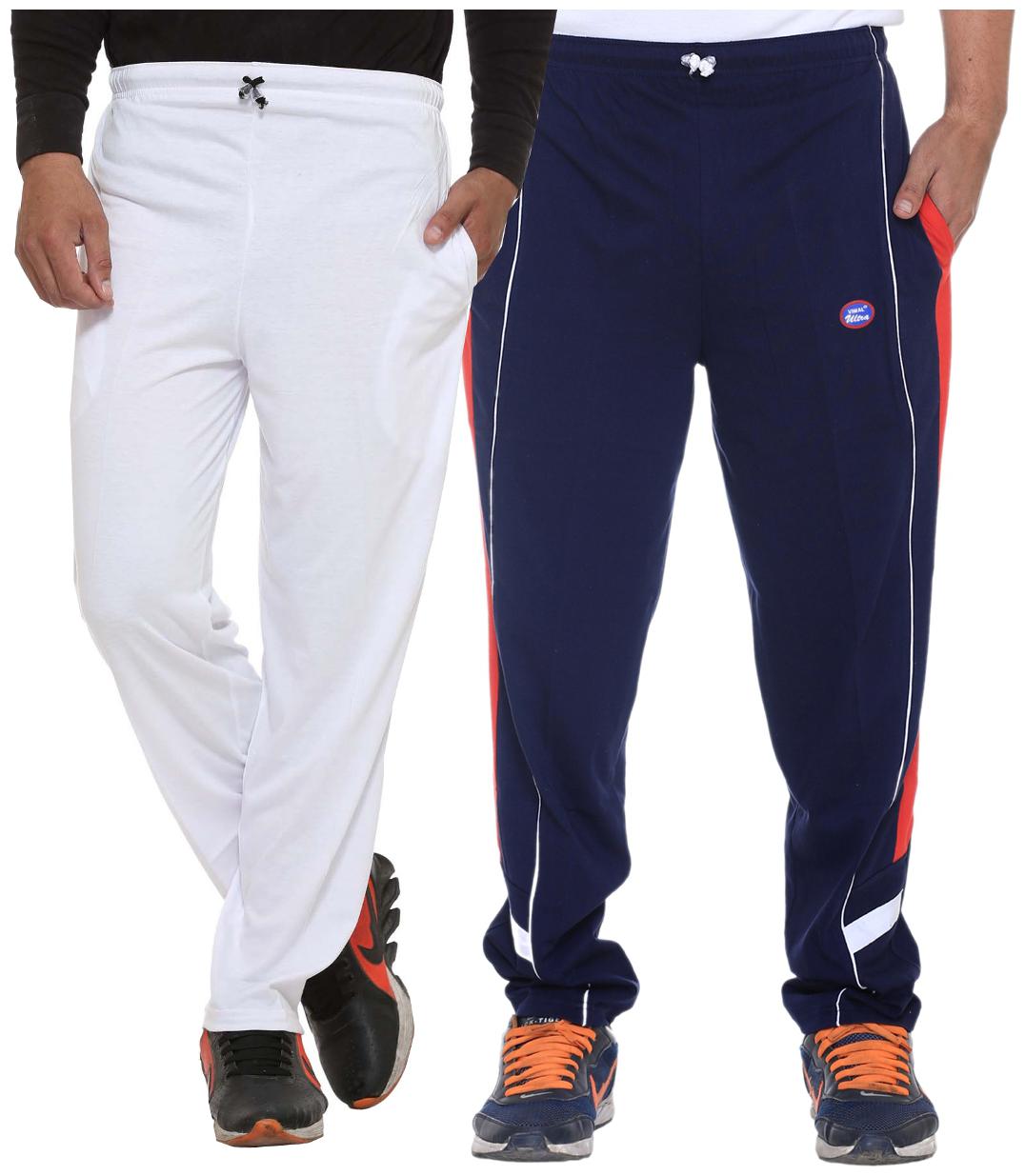 

Vimal Multicolor Cotton Trackpants For Men (pack Of 2)