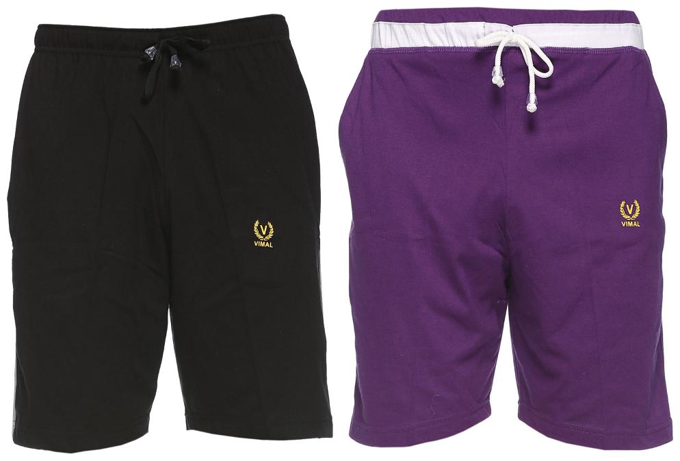 

VIMAL JONNEY Men Black Slim Fit Regular Shorts