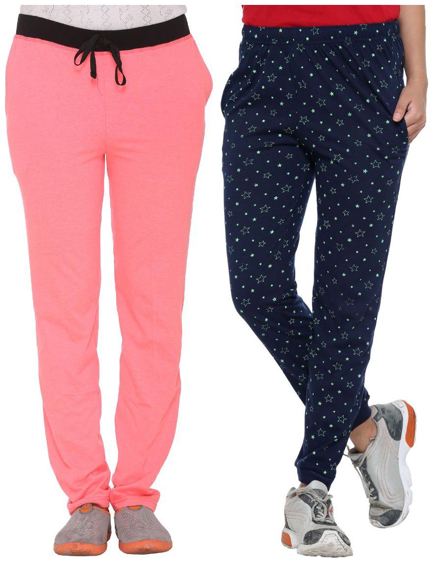 

VIMAL JONNEY Women Slim fit Blended Printed Track pants - Blue